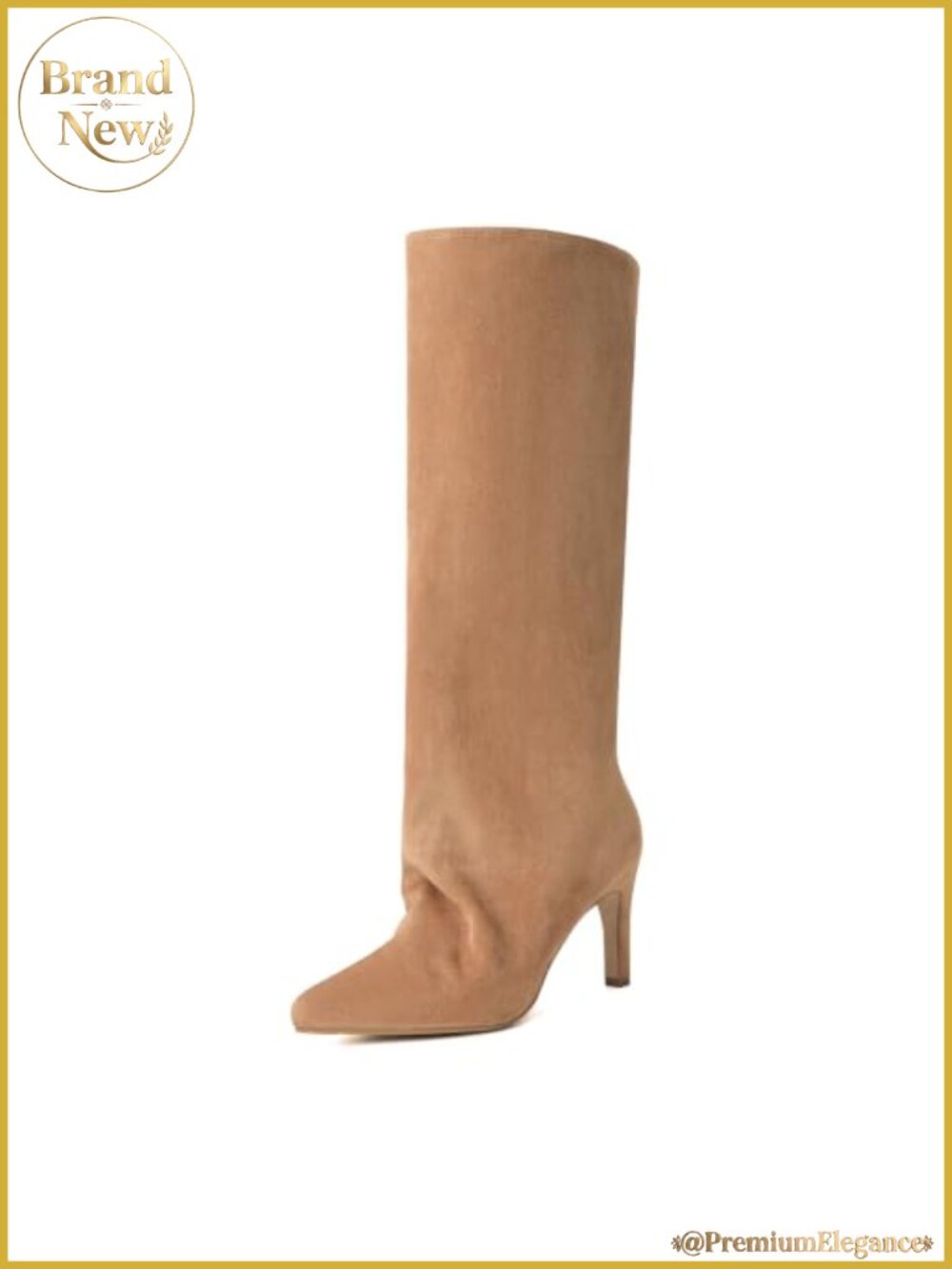 Knee High Boots Pointed Toe Stiletto Heel Suede Tall Dress Boots